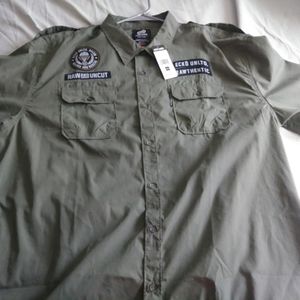 Army Green Ecko button up shirt